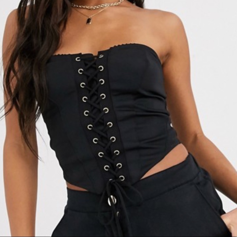 NWT ASOS DESIGN lace up corset top